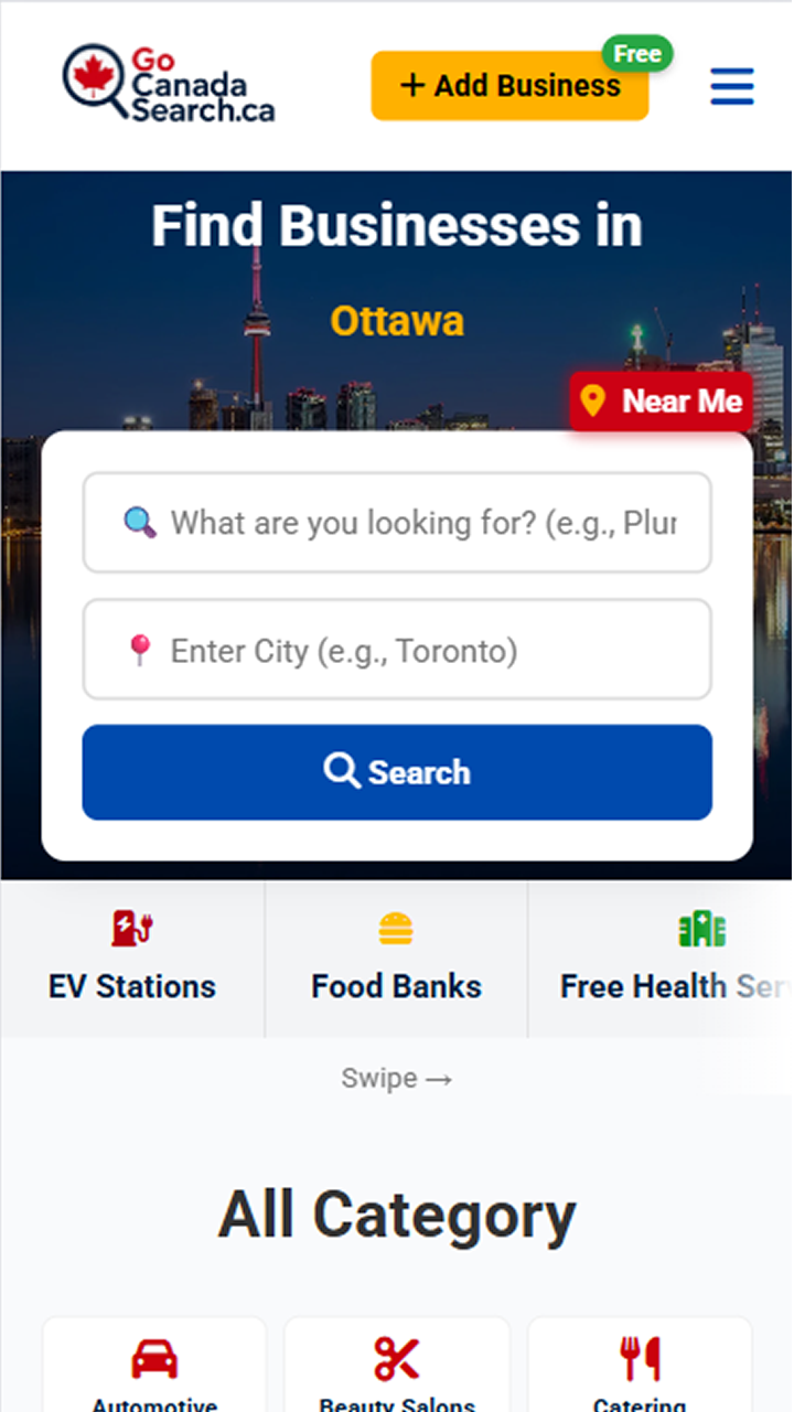 GoCanadaSearch mobile app preview